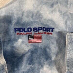 Polo Sport Ralph Lauren Sky Cloud Tie Dye American Flag Fleece Sweatshirt Hoodie